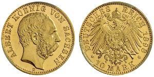 10 Mark Kingdom of Saxony (1806 - 1918) Gold Albert of Saxony