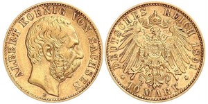 10 Mark Kingdom of Saxony (1806 - 1918) Gold Albert of Saxony