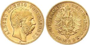 10 Mark Kingdom of Saxony (1806 - 1918) Gold 