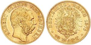 10 Mark Kingdom of Saxony (1806 - 1918) Gold 