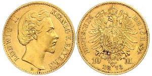 10 Mark Königreich Bayern (1806 - 1918) Gold Ludwig II. (Bayern)(1845 – 1886)