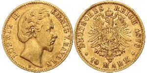 10 Mark Königreich Bayern (1806 - 1918) Gold Ludwig II. (Bayern)(1845 – 1886)