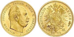10 Mark Königreich Preußen (1701-1918) Gold Wilhelm I, German Emperor (1797-1888)