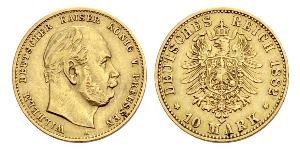 10 Mark Königreich Preußen (1701-1918) Gold Wilhelm I, German Emperor (1797-1888)