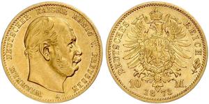 10 Mark Königreich Preußen (1701-1918) Gold Wilhelm I, German Emperor (1797-1888)