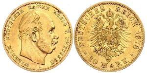 10 Mark Königreich Preußen (1701-1918) Gold Wilhelm I, German Emperor (1797-1888)