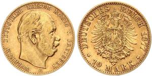 10 Mark Königreich Preußen (1701-1918) Gold Wilhelm I, German Emperor (1797-1888)