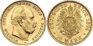 10 Mark Königreich Preußen (1701-1918) Gold Wilhelm I, German Emperor (1797-1888)