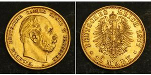 10 Mark Königreich Preußen (1701-1918) Gold Wilhelm I, German Emperor (1797-1888)