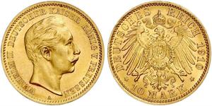 10 Mark Königreich Preußen (1701-1918) Gold Wilhelm II, German Emperor (1859-1941)