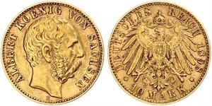 10 Mark Königreich Sachsen (1806 - 1918) Gold Albert (Sachsen)