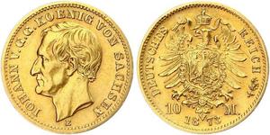 10 Mark Königreich Sachsen (1806 - 1918) Gold 