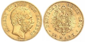 10 Mark Königreich Sachsen (1806 - 1918) Gold 
