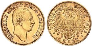 10 Mark Königreich Sachsen (1806 - 1918) Gold Friedrich August III. (Sachsen) (1865-1932)
