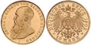 10 Mark Duché de Saxe-Meiningen (1680 - 1918) Or Georges II de Saxe-Meiningen-Hildburghausen