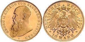 10 Mark Duché de Saxe-Meiningen (1680 - 1918) Or Georges II de Saxe-Meiningen-Hildburghausen