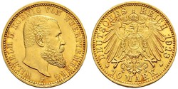 10 Mark Empire allemand (1871-1918) Or Wilhelm II, German Emperor (1859-1941)