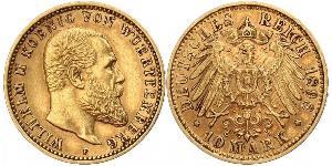 10 Mark Empire allemand (1871-1918) Or Wilhelm II, German Emperor (1859-1941)