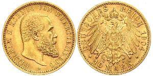 10 Mark Empire allemand (1871-1918) Or Wilhelm II, German Emperor (1859-1941)