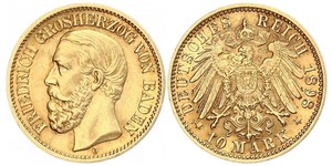 10 Mark Grand-duché de Bade (1806-1918) Or Frédéric Ier de Bade (1826-1907) (1826 - 1907)