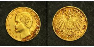 10 Mark Royaume de Bavière (1806 - 1918) Or Othon Ier de Bavière(1848 – 1916)