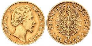 10 Mark Royaume de Bavière (1806 - 1918) Or Louis II de Bavière (1845-1886)(1845 – 1886)
