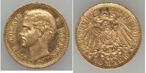 10 Mark Royaume de Bavière (1806 - 1918) Or Othon Ier de Bavière(1848 – 1916)