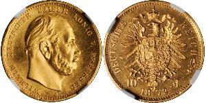 10 Mark Royaume de Prusse (1701-1918) Or Wilhelm I, German Emperor (1797-1888)