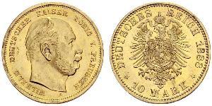 10 Mark Royaume de Prusse (1701-1918) Or Wilhelm I, German Emperor (1797-1888)