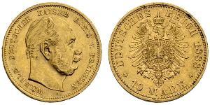 10 Mark Royaume de Prusse (1701-1918) Or Wilhelm I, German Emperor (1797-1888)