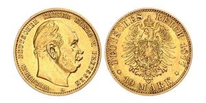 10 Mark Royaume de Prusse (1701-1918) Or Wilhelm I, German Emperor (1797-1888)