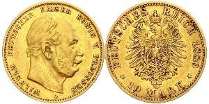 10 Mark Royaume de Prusse (1701-1918) Or Wilhelm I, German Emperor (1797-1888)