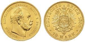 10 Mark Royaume de Prusse (1701-1918) Or Wilhelm I, German Emperor (1797-1888)