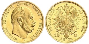 10 Mark Royaume de Prusse (1701-1918) Or Wilhelm I, German Emperor (1797-1888)