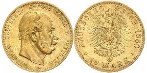 10 Mark Royaume de Prusse (1701-1918) Or Wilhelm I, German Emperor (1797-1888)