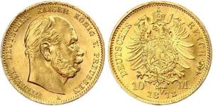 10 Mark Royaume de Prusse (1701-1918) Or Wilhelm I, German Emperor (1797-1888)