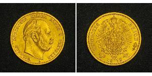 10 Mark Royaume de Prusse (1701-1918) Or Wilhelm I, German Emperor (1797-1888)