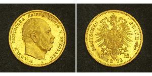 10 Mark Royaume de Prusse (1701-1918) Or Wilhelm I, German Emperor (1797-1888)