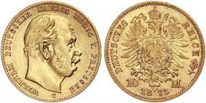 10 Mark Royaume de Prusse (1701-1918) Or Wilhelm I, German Emperor (1797-1888)