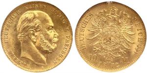 10 Mark Royaume de Prusse (1701-1918) Or Wilhelm I, German Emperor (1797-1888)