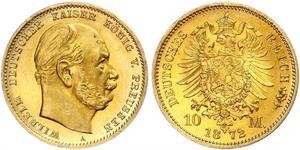 10 Mark Royaume de Prusse (1701-1918) Or Wilhelm I, German Emperor (1797-1888)