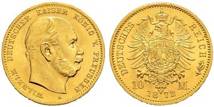 10 Mark Royaume de Prusse (1701-1918) Or Wilhelm I, German Emperor (1797-1888)