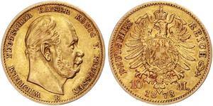 10 Mark Royaume de Prusse (1701-1918) Or Wilhelm I, German Emperor (1797-1888)