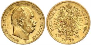 10 Mark Royaume de Prusse (1701-1918) Or Wilhelm I, German Emperor (1797-1888)
