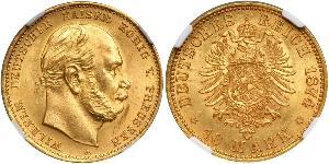 10 Mark Royaume de Prusse (1701-1918) Or Wilhelm I, German Emperor (1797-1888)
