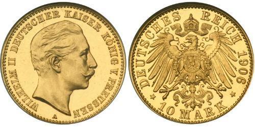 10 Mark Royaume de Prusse (1701-1918) Or Wilhelm II, German Emperor (1859-1941)