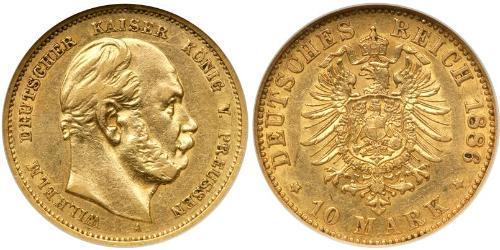 10 Mark Royaume de Prusse (1701-1918) Or Wilhelm I, German Emperor (1797-1888)