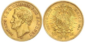 10 Mark Royaume de Saxe (1806 - 1918) Or 