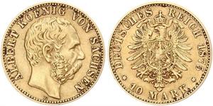 10 Mark Royaume de Saxe (1806 - 1918) Or 