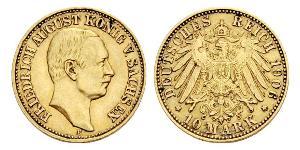 10 Mark Royaume de Saxe (1806 - 1918) Or Frédéric-Auguste III de Saxe (1865-1932)